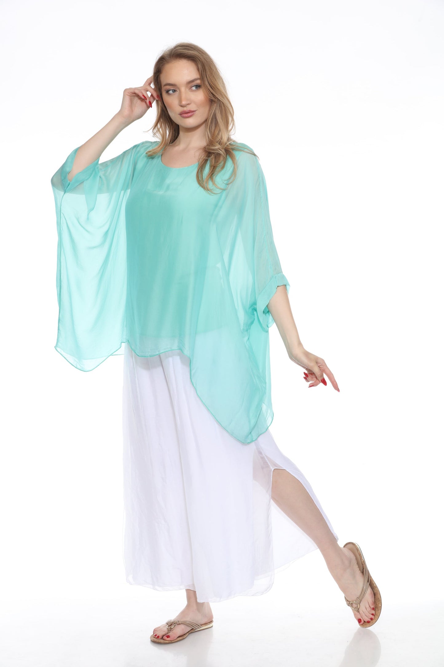 Silk Pant With a Slit