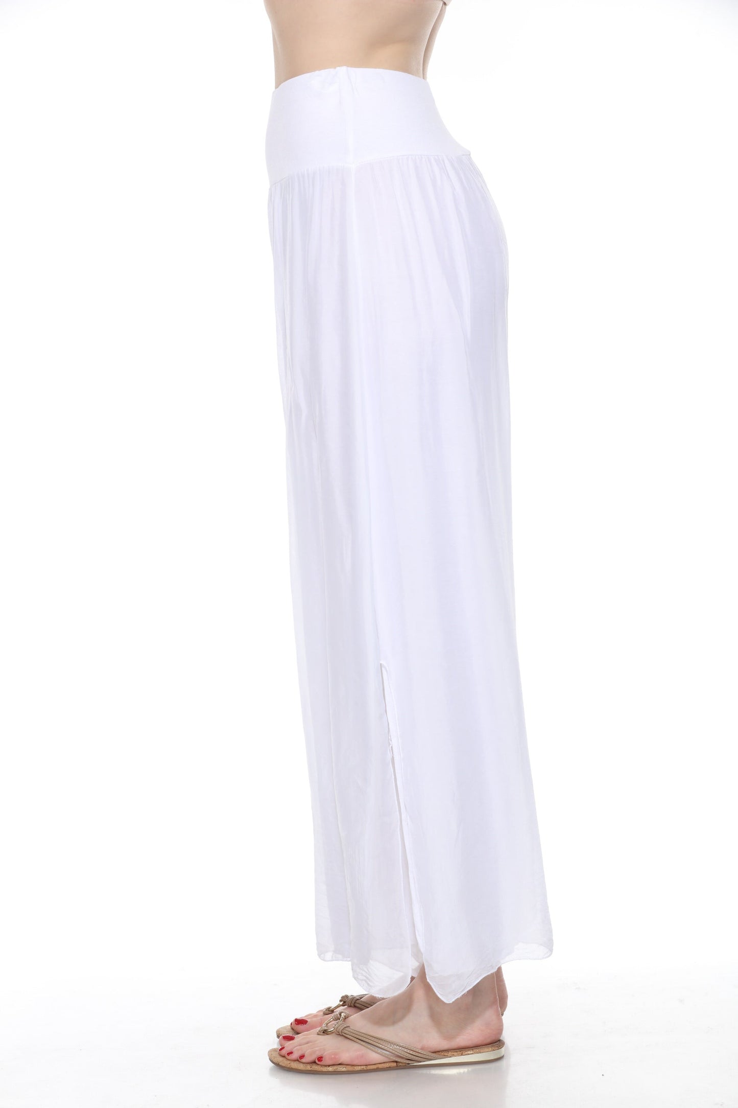 Silk Pant With a Slit