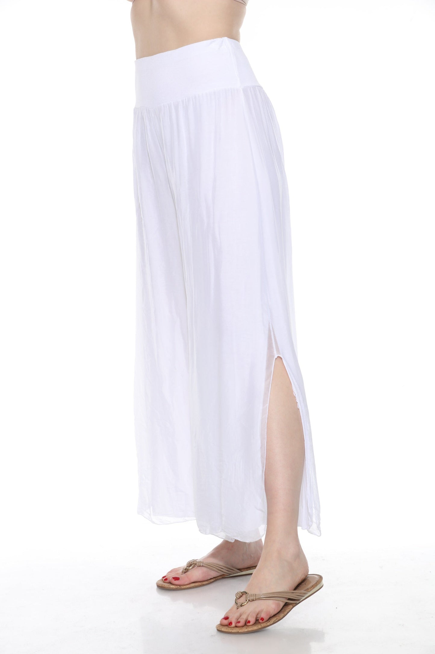 Silk Pant With a Slit