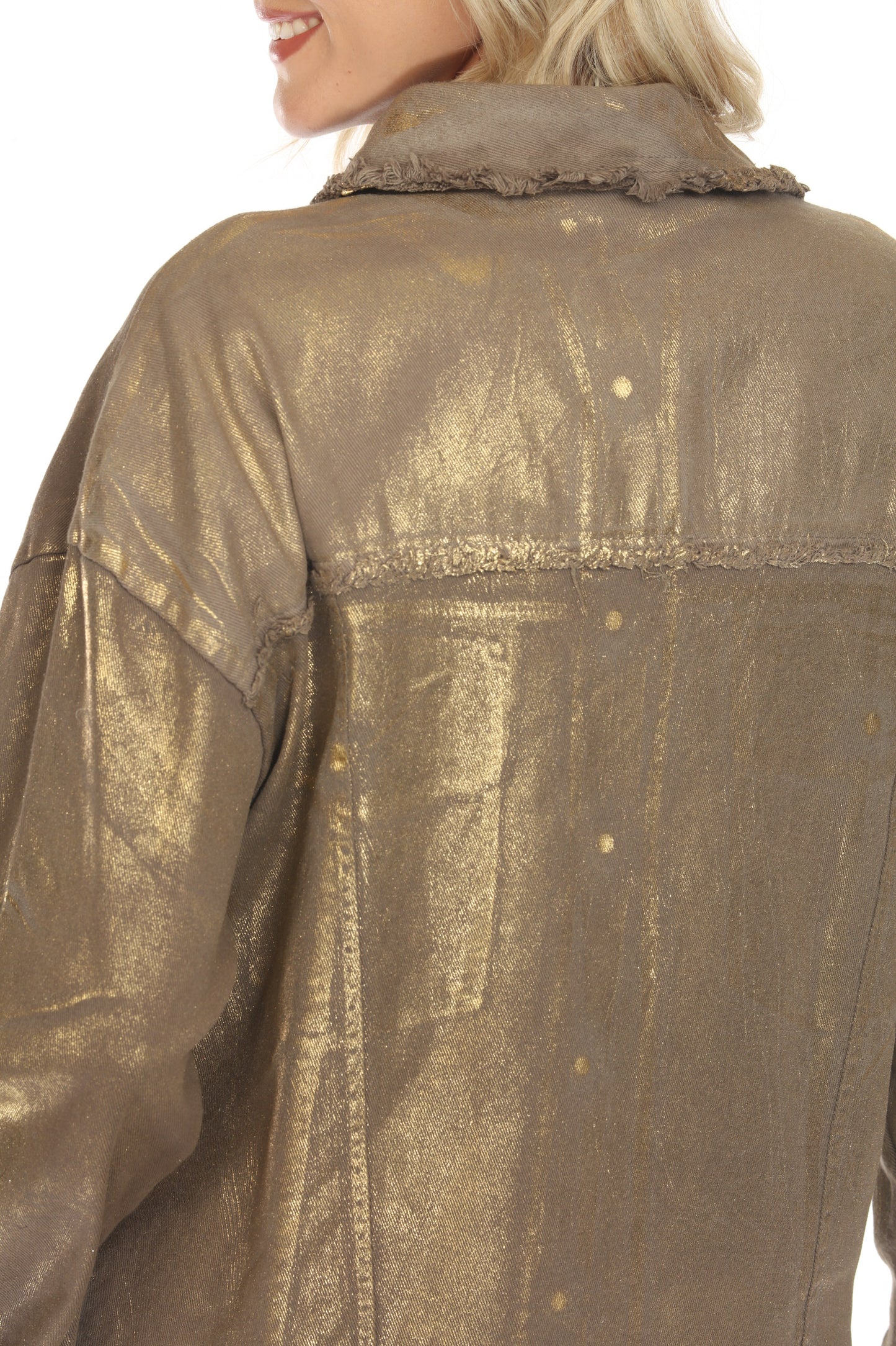 Button Down Jacket with Gold Foil