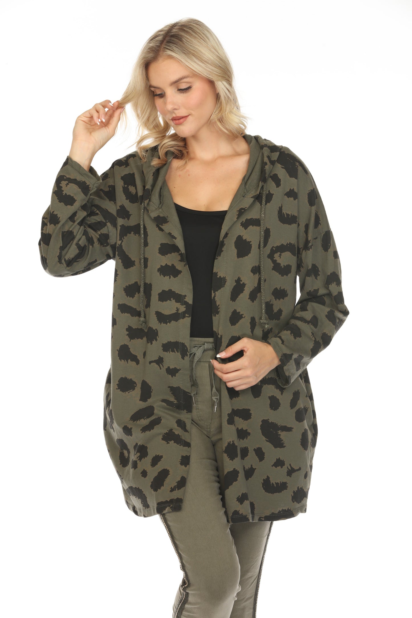 Animal Print Jacket with Hood