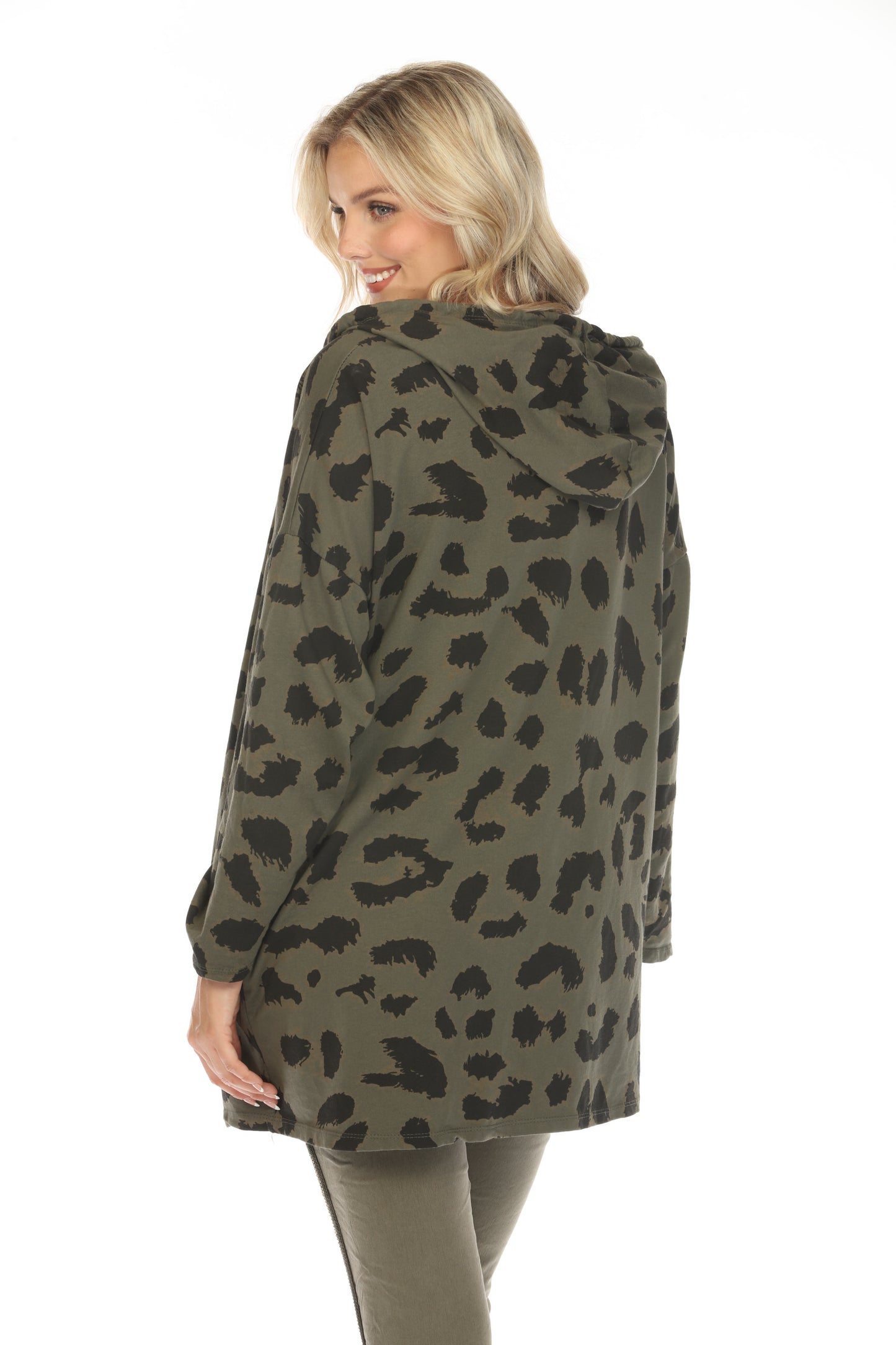 Animal Print Jacket with Hood