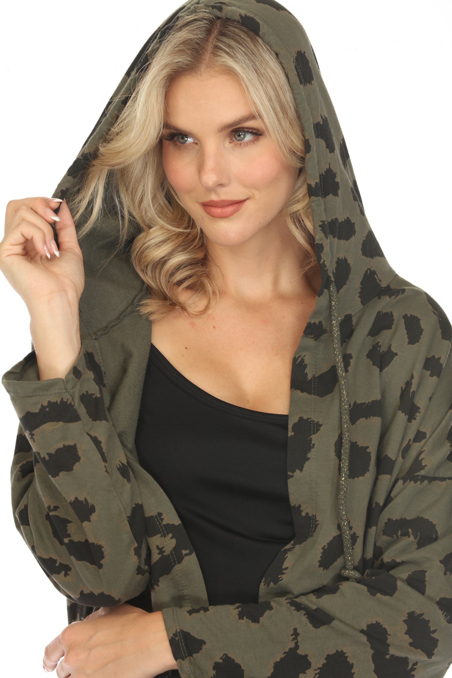 Animal Print Jacket with Hood