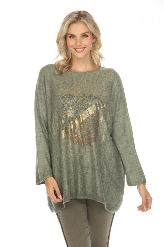 Gold Foil Cheetah Print Top