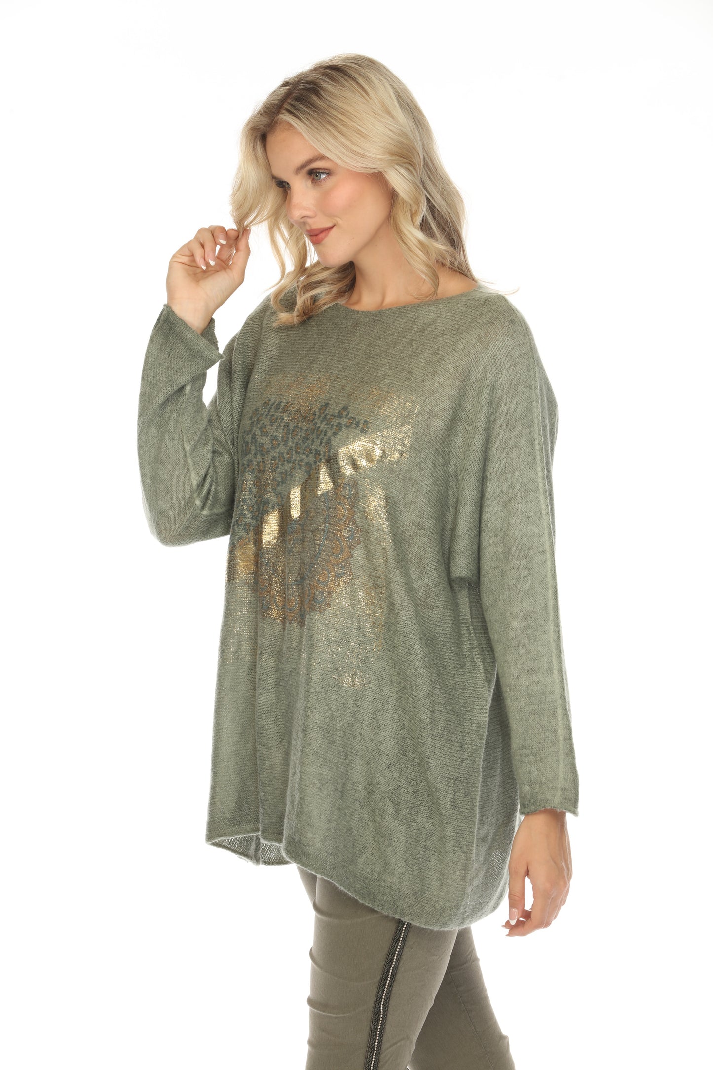 Gold Foil Cheetah Print Top