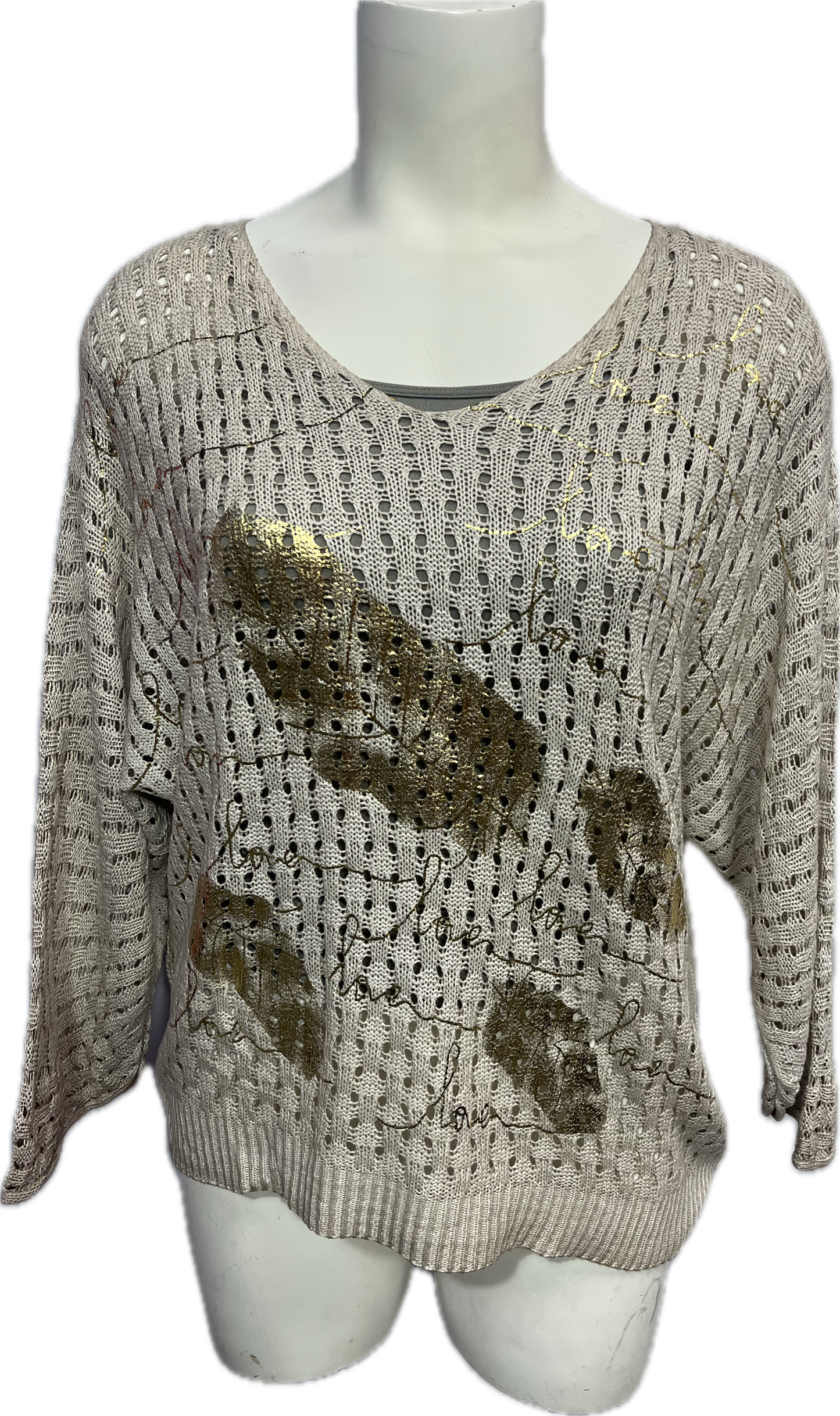 Gold Foil Mesh Sweater
