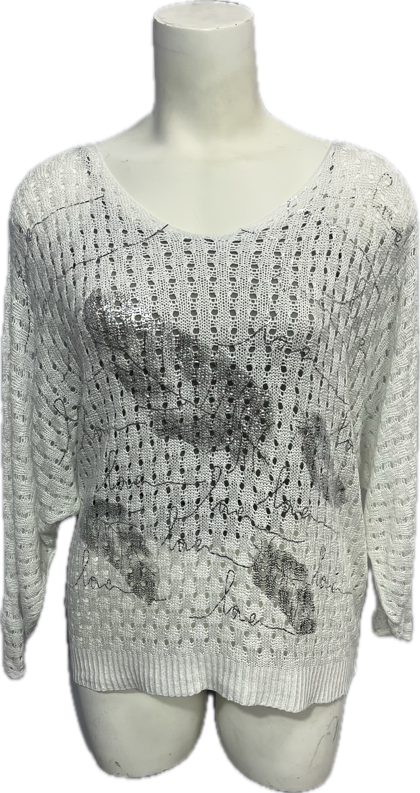 Gold Foil Mesh Sweater