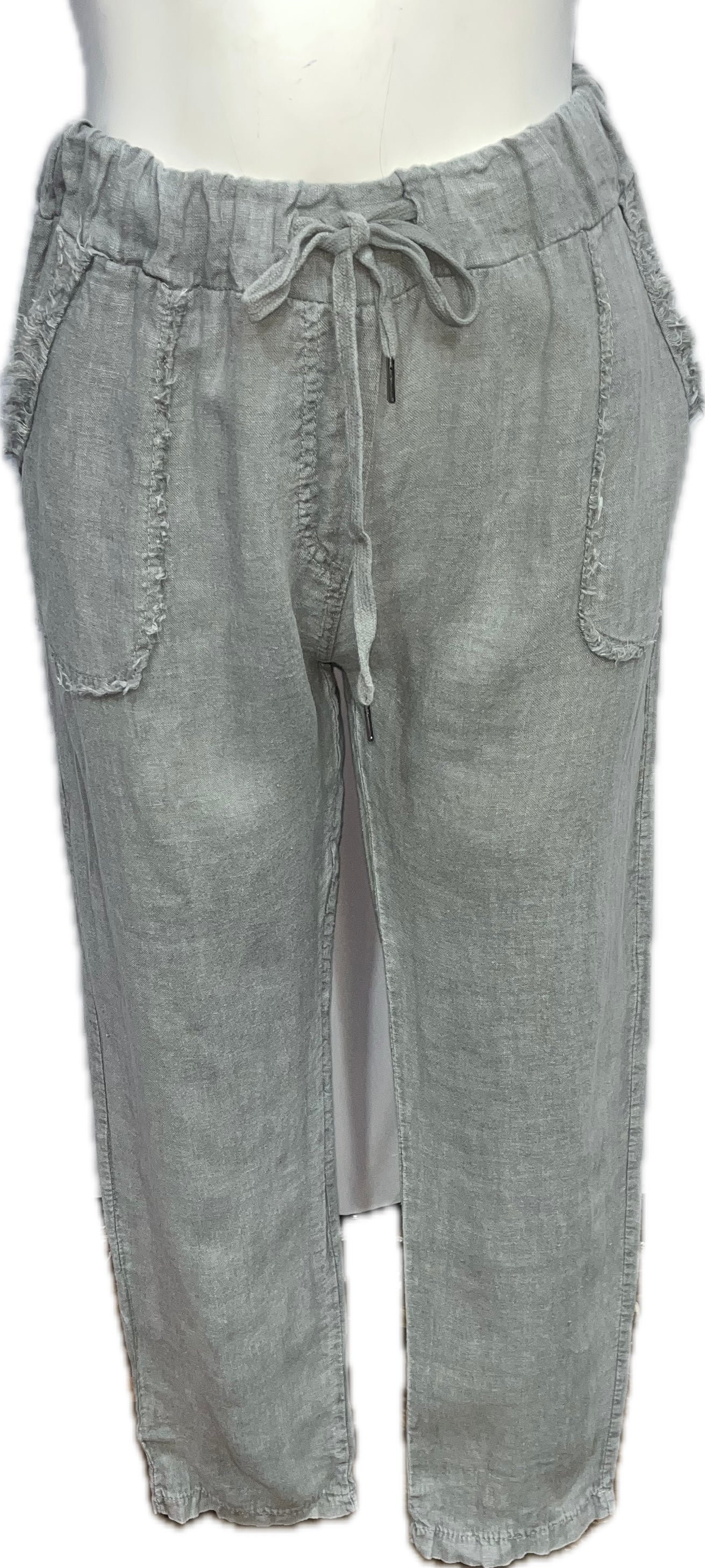 Linen Ruffle Pocket Pants