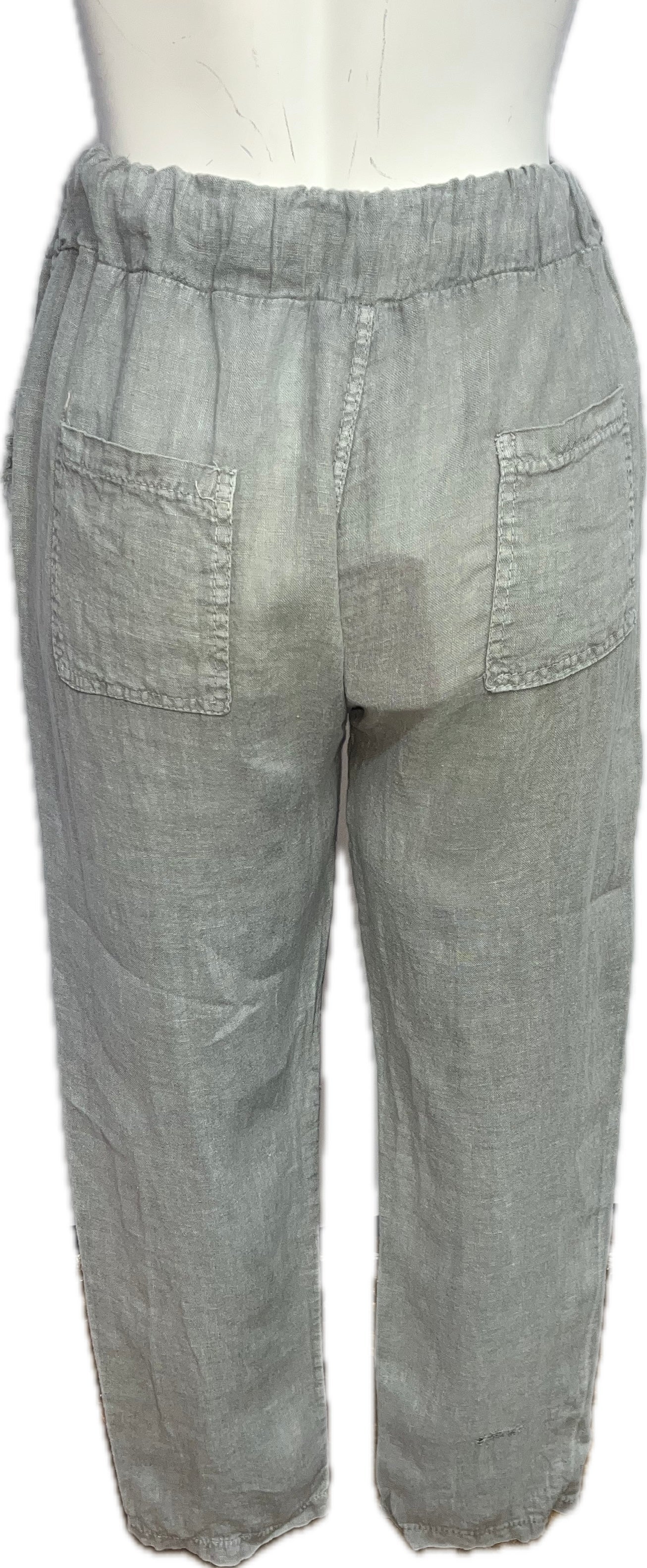 Linen Ruffle Pocket Pants