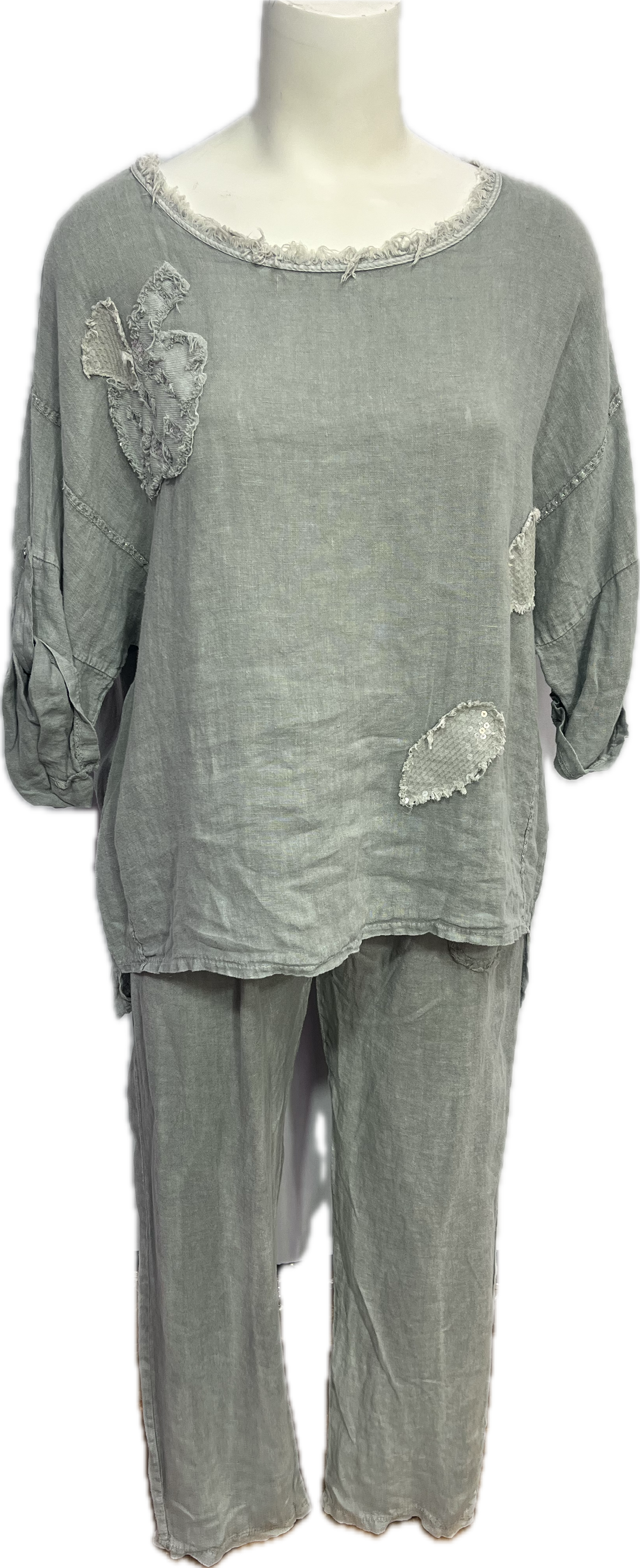 Linen Ruffle Pocket Pants