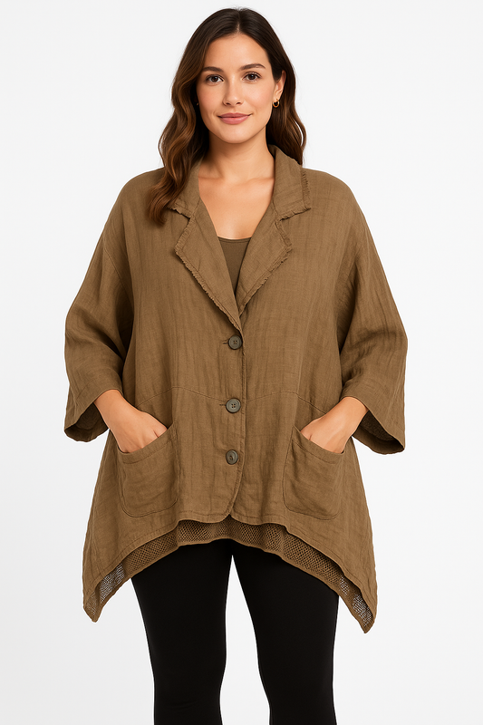 Linen Fishnet Cardigan