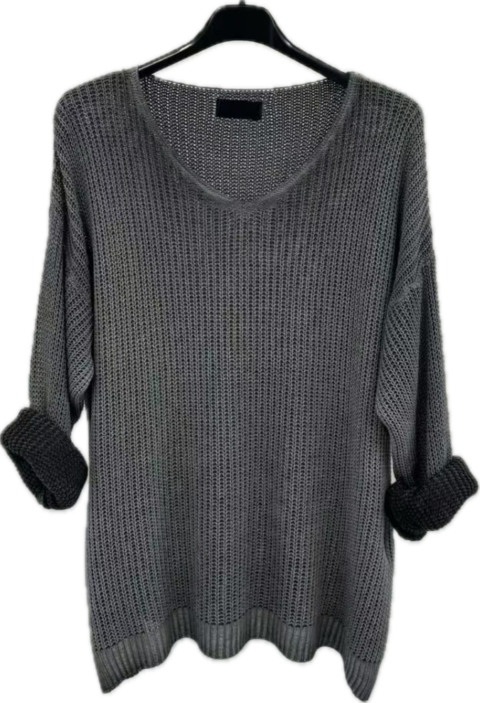 Mesh Top V-neck