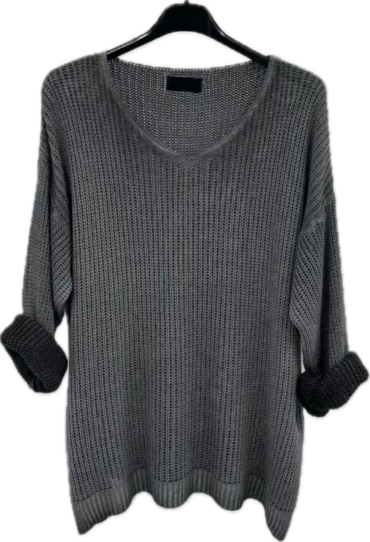 Mesh Top V-neck