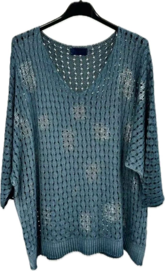 Silver Foiled Mesh Top