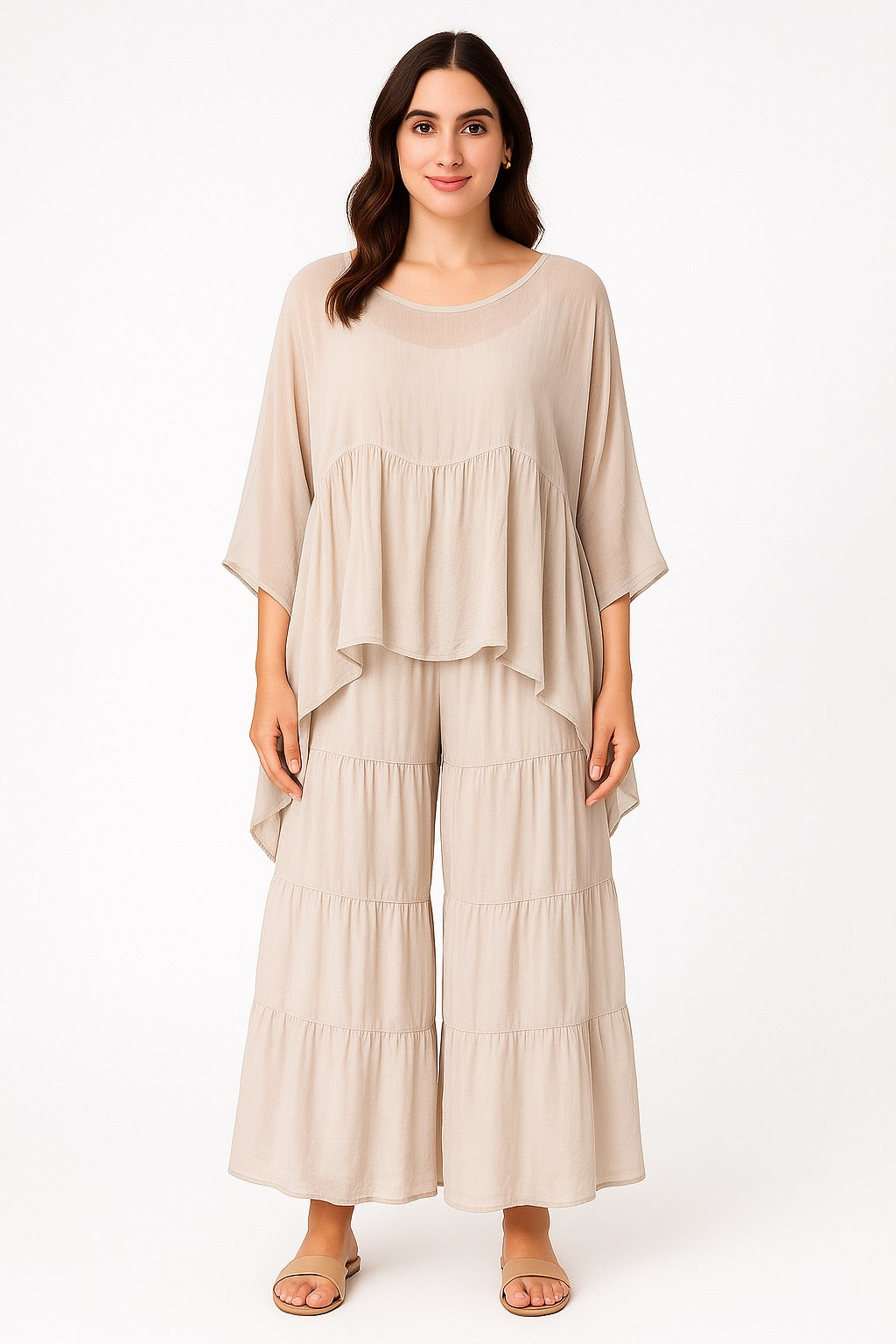 Ruffle Silk Pant