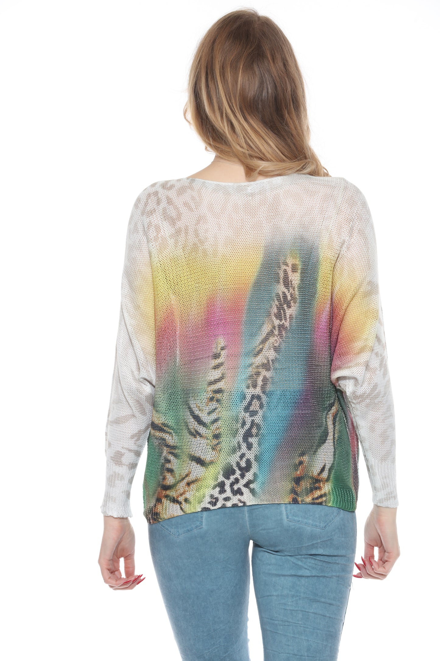 Rainbow Cheetah Mesh Top