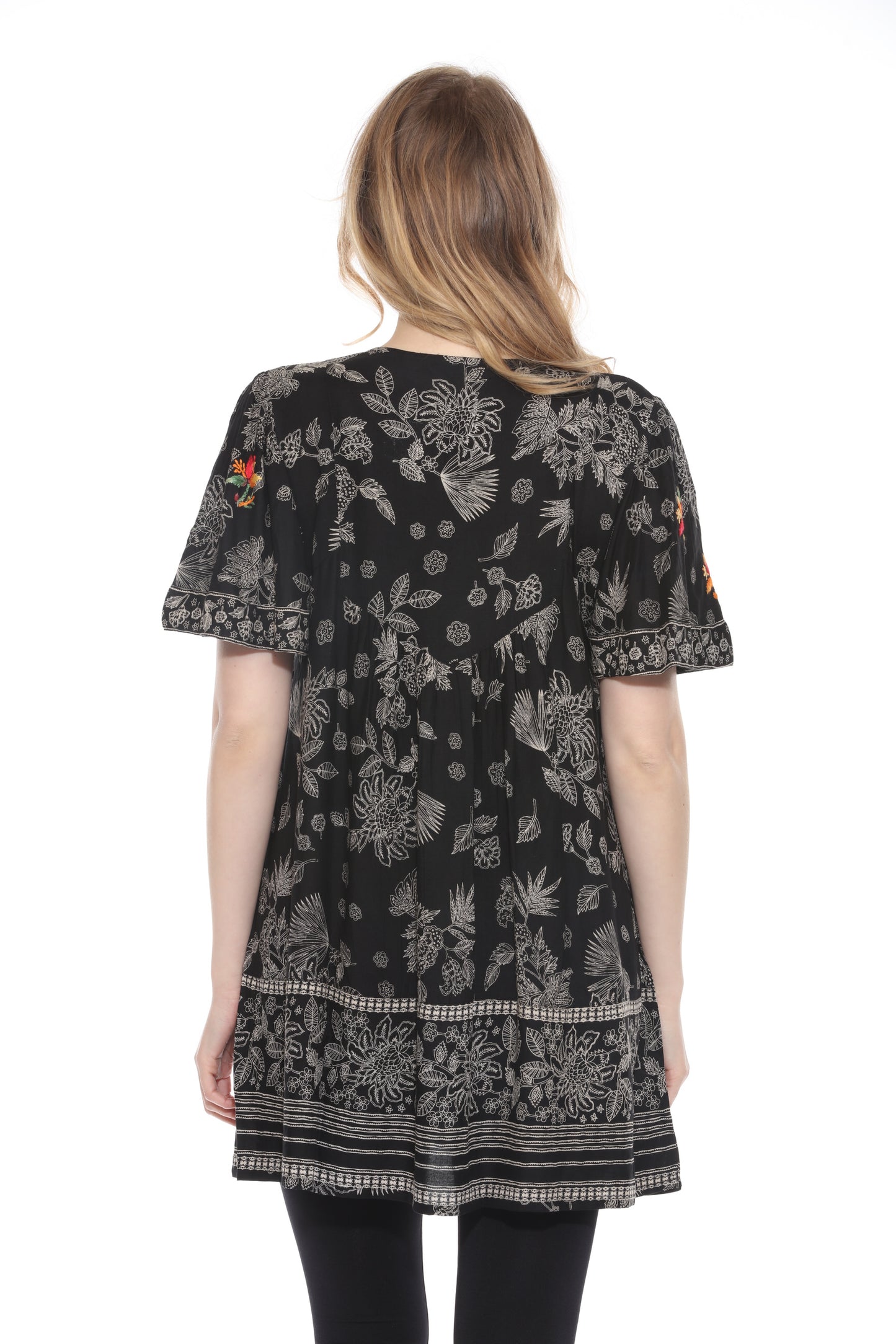 Abstract Floral Print Top