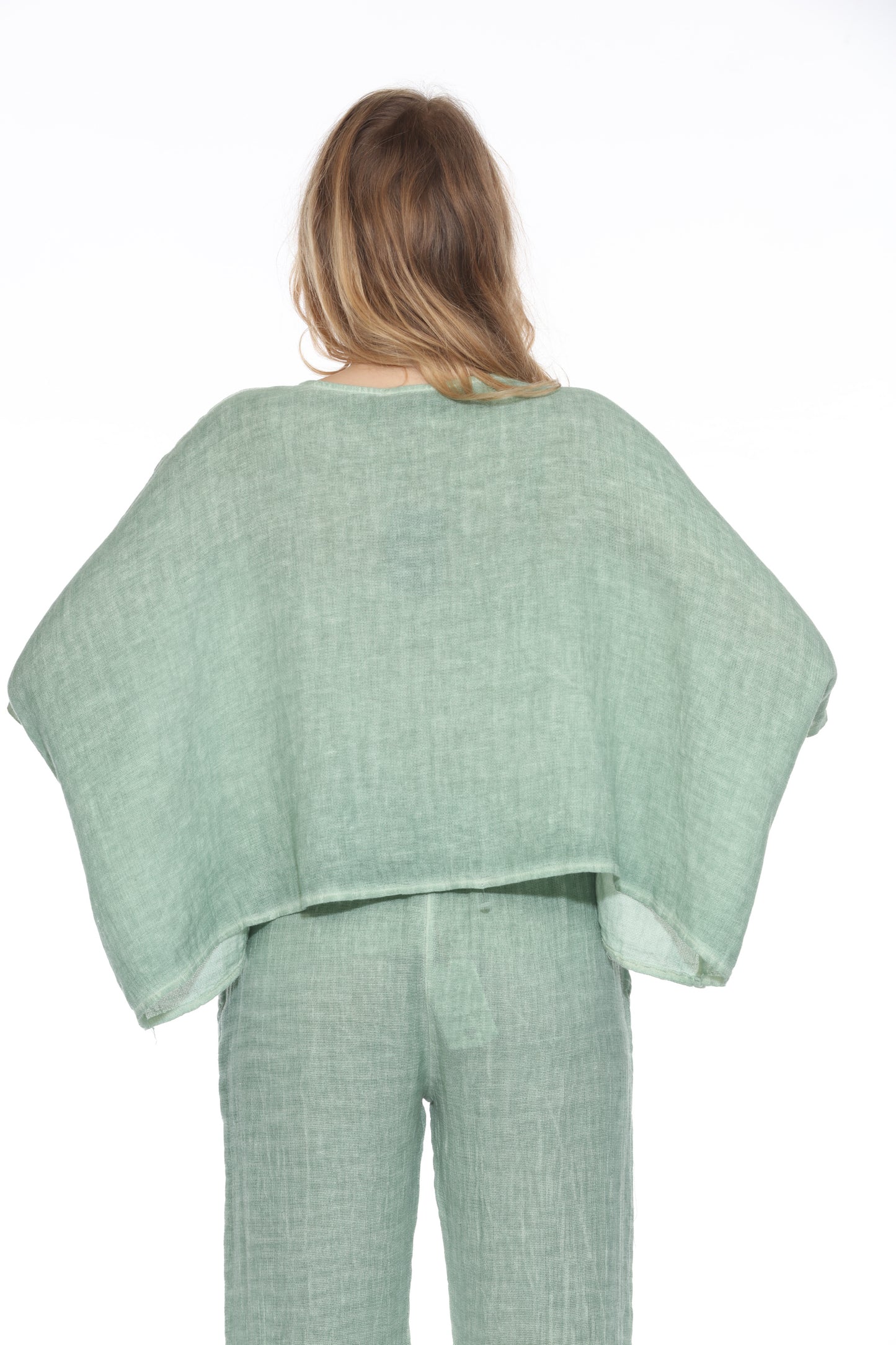 Oversize Round Neck Gauze Top