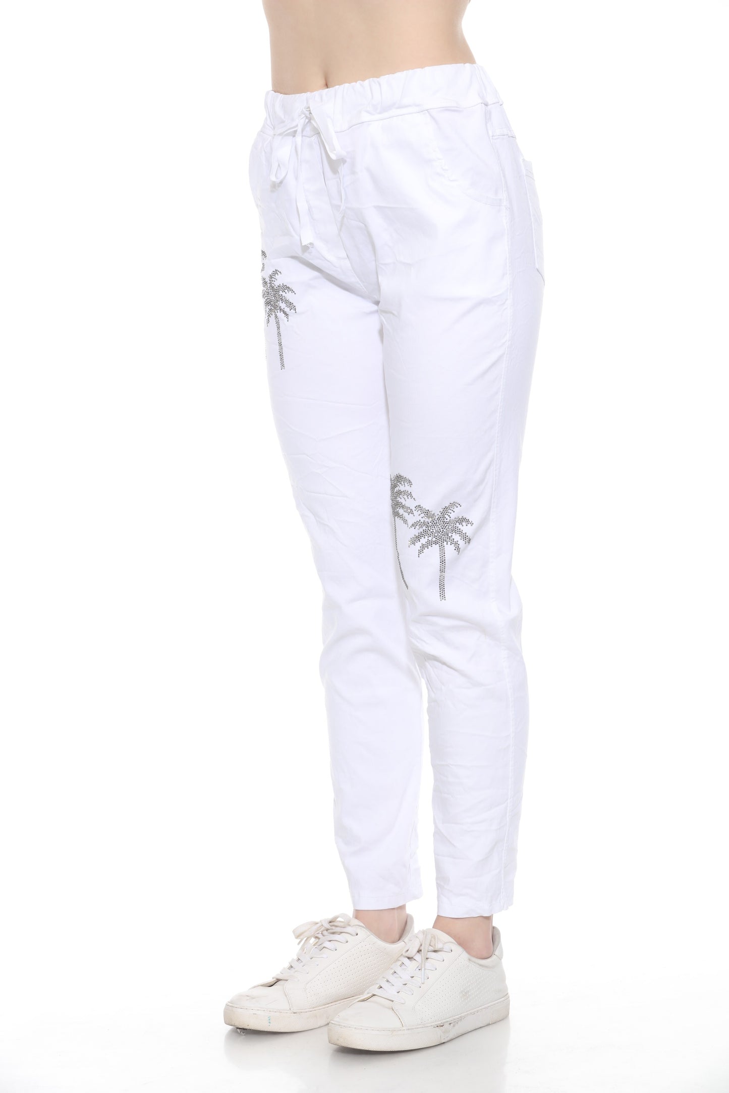 Sequin Palm Tree Stretch Pant