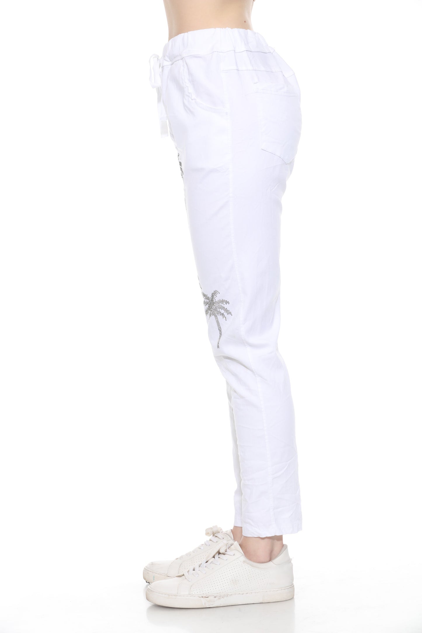 Sequin Palm Tree Stretch Pant