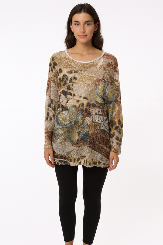 Double flower Mesh Top