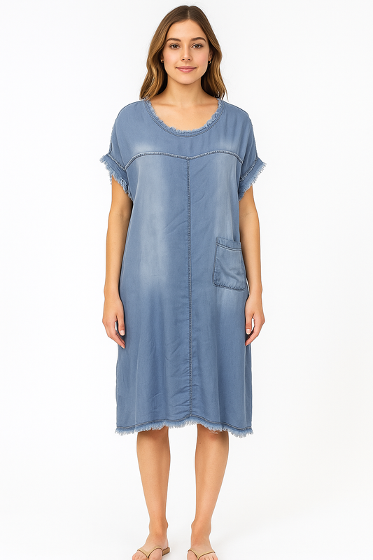 Denim Pocket lines dress