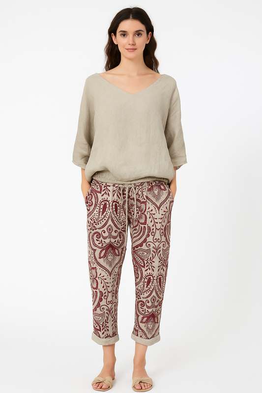 Floral Linen Pants
