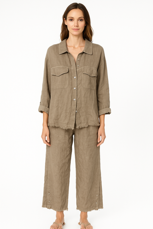 Linen Button Pants