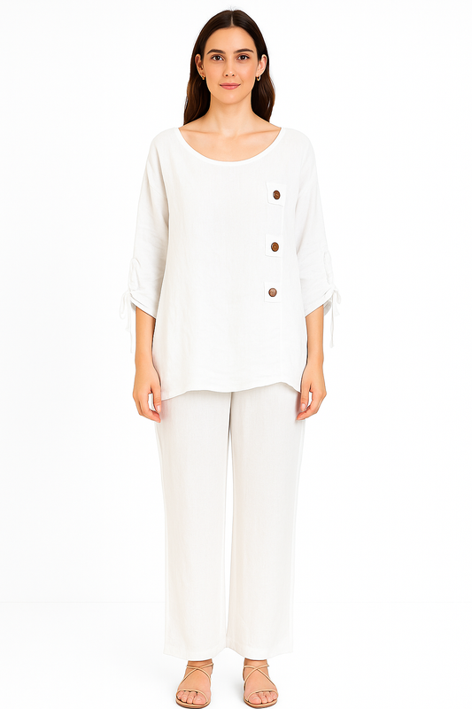 Linen Button Top