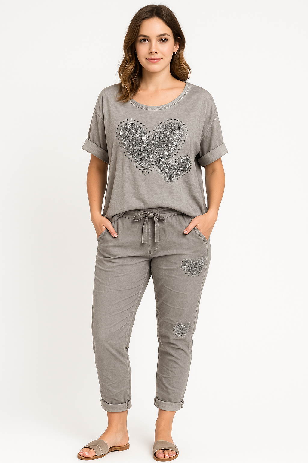 Sequin Double-Heart Glitz Top