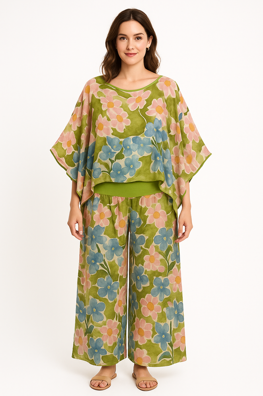 Meadow Bloom Silk Pants