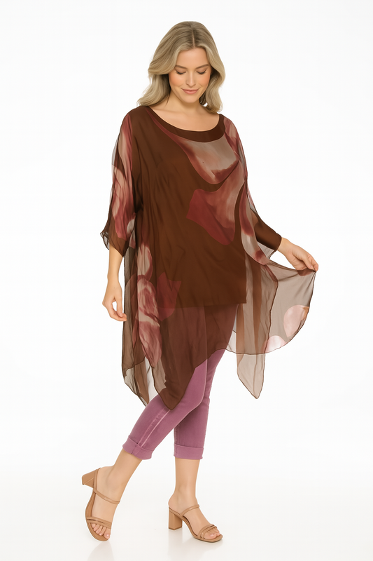 Clay Petal Silk Dress