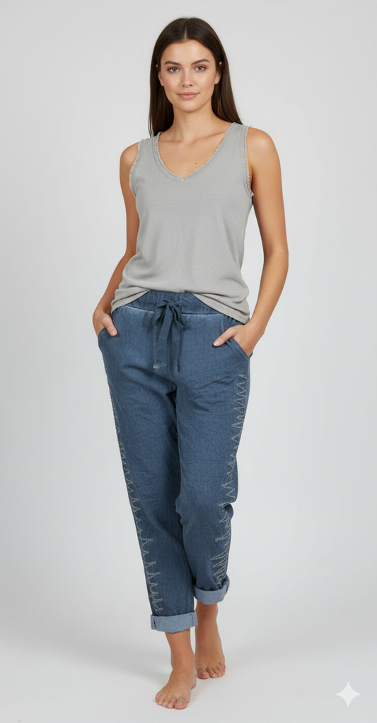 Sequin V-Neck Tank Tops