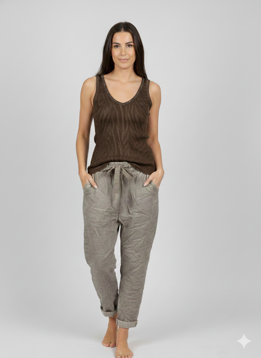 Sequin V-Neck Tank Tops