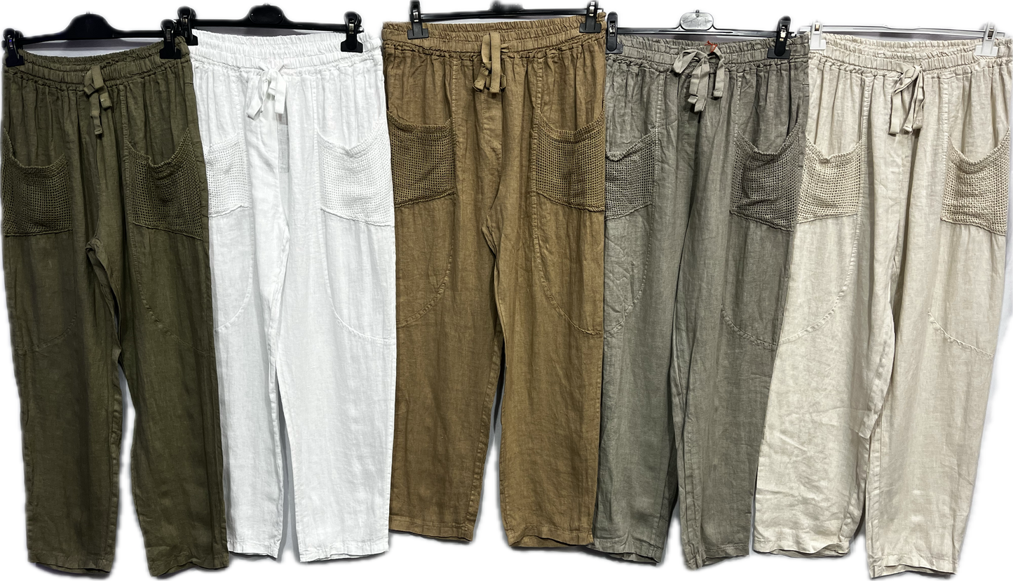 Linen Pant - Fish Net Pockets