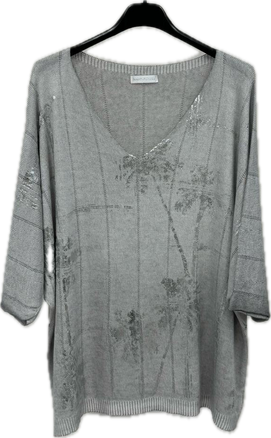 Palm Tree V-neck Top