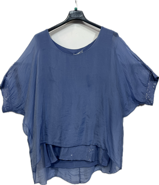 Sequin Silk Top