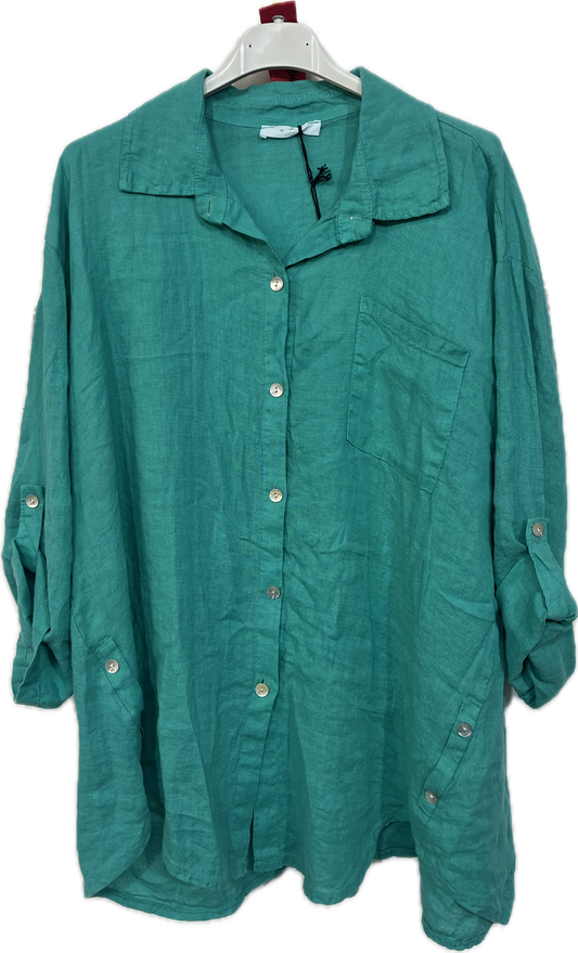 Linen Button-down Top