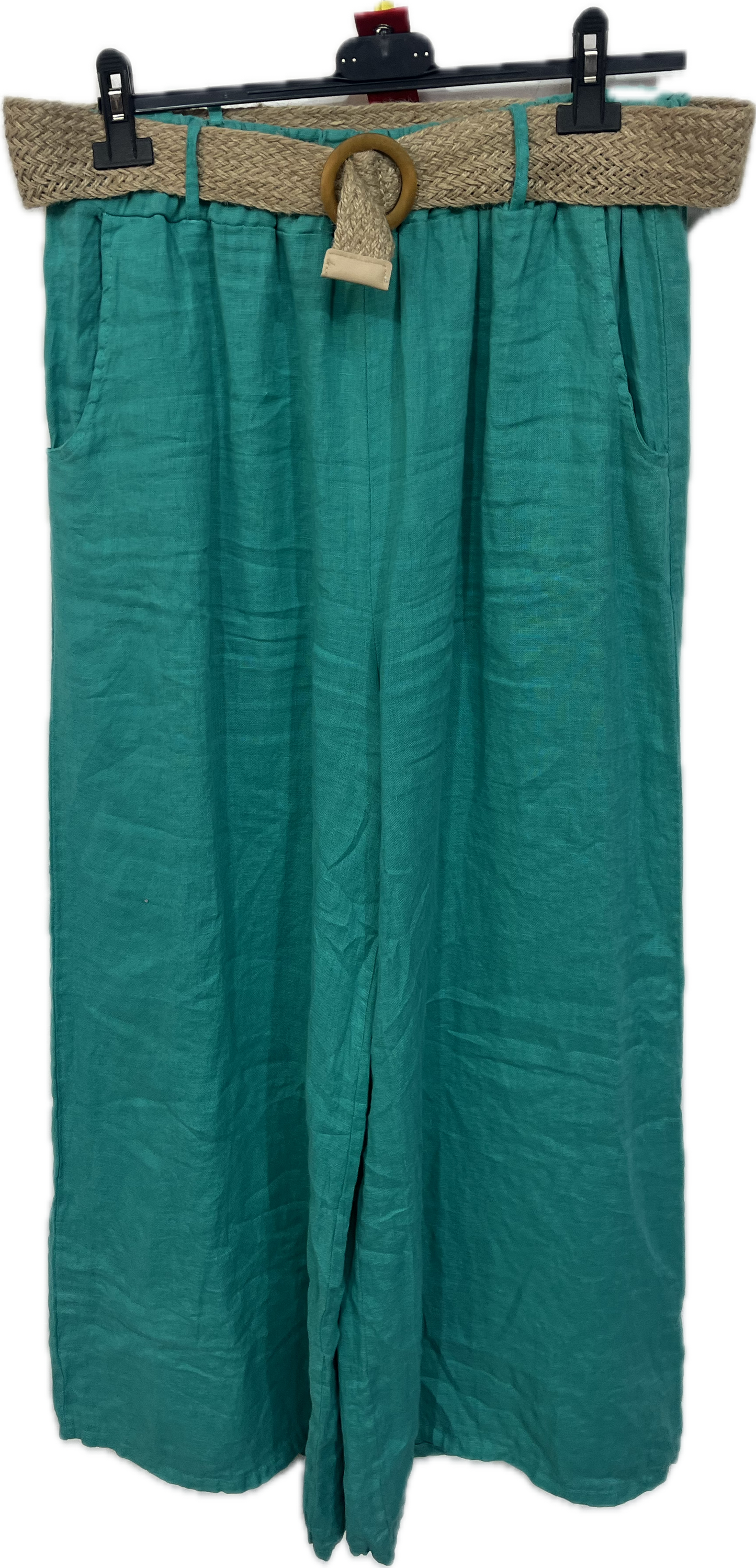 Linen Wide Leg Pant With Belt