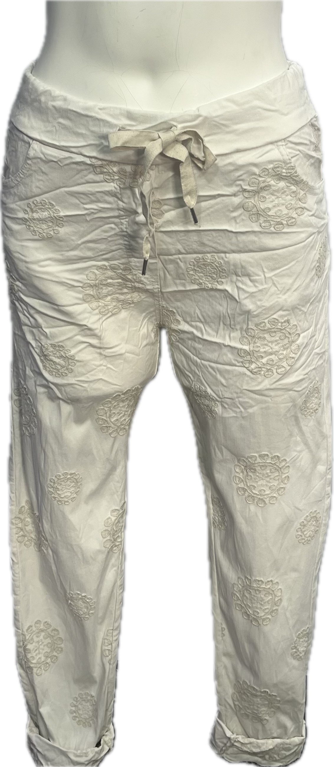 Embroidered Stretched Pants