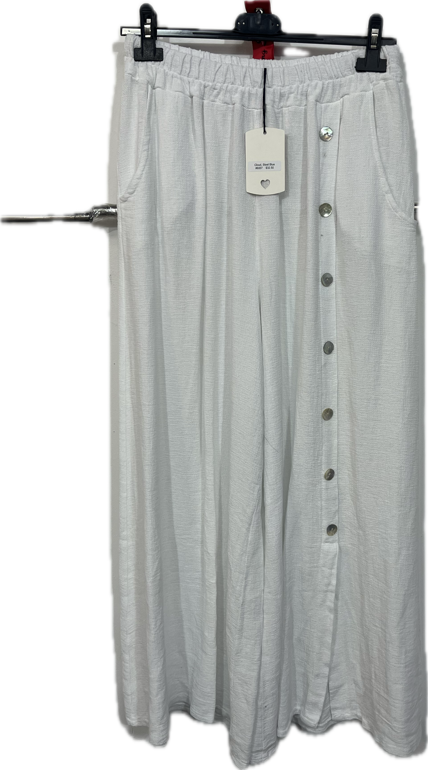 Gauze Pants with Buttons