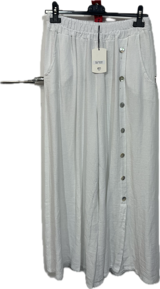 Gauze Pants with Buttons