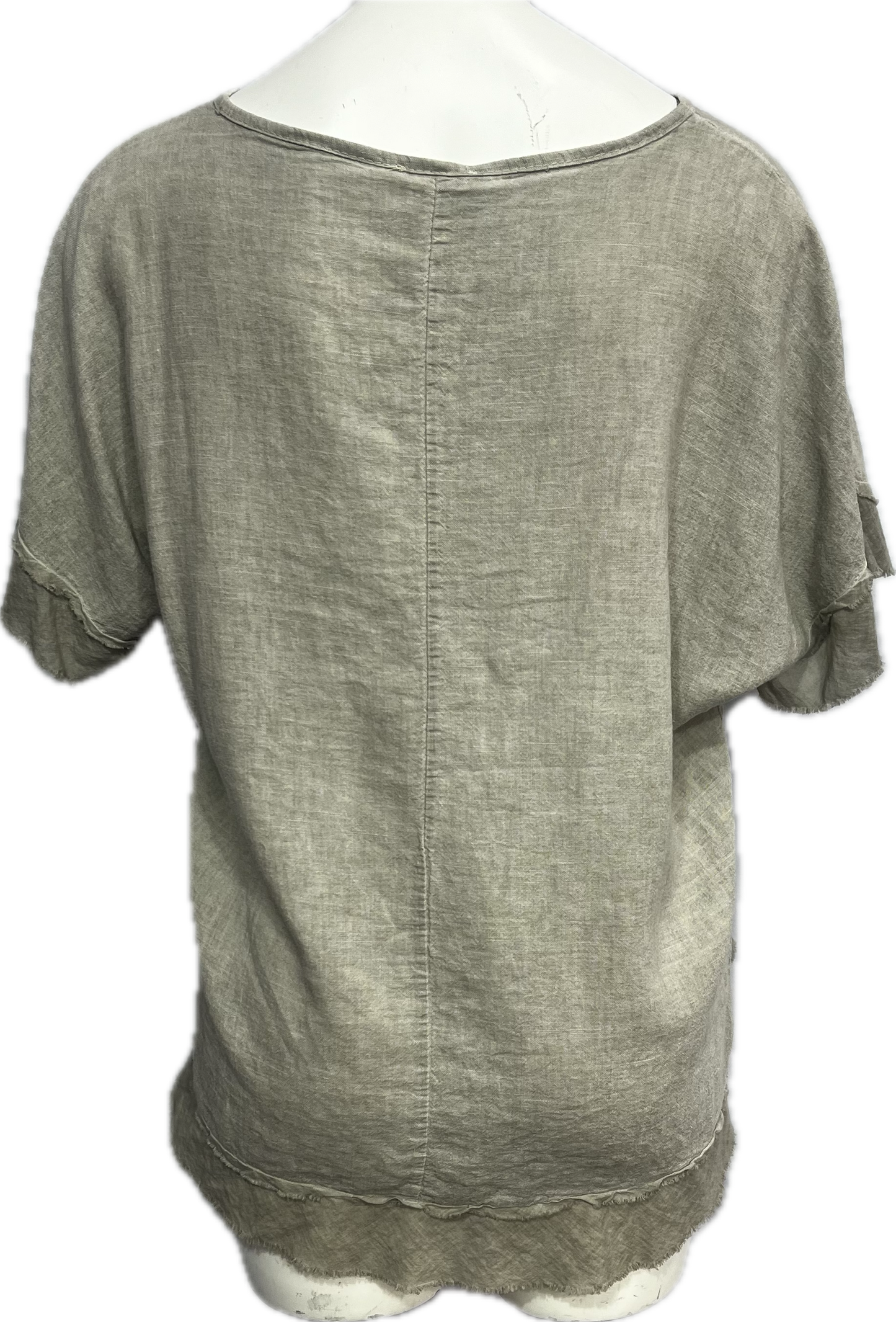 Linen/Rayon Ruffled Top