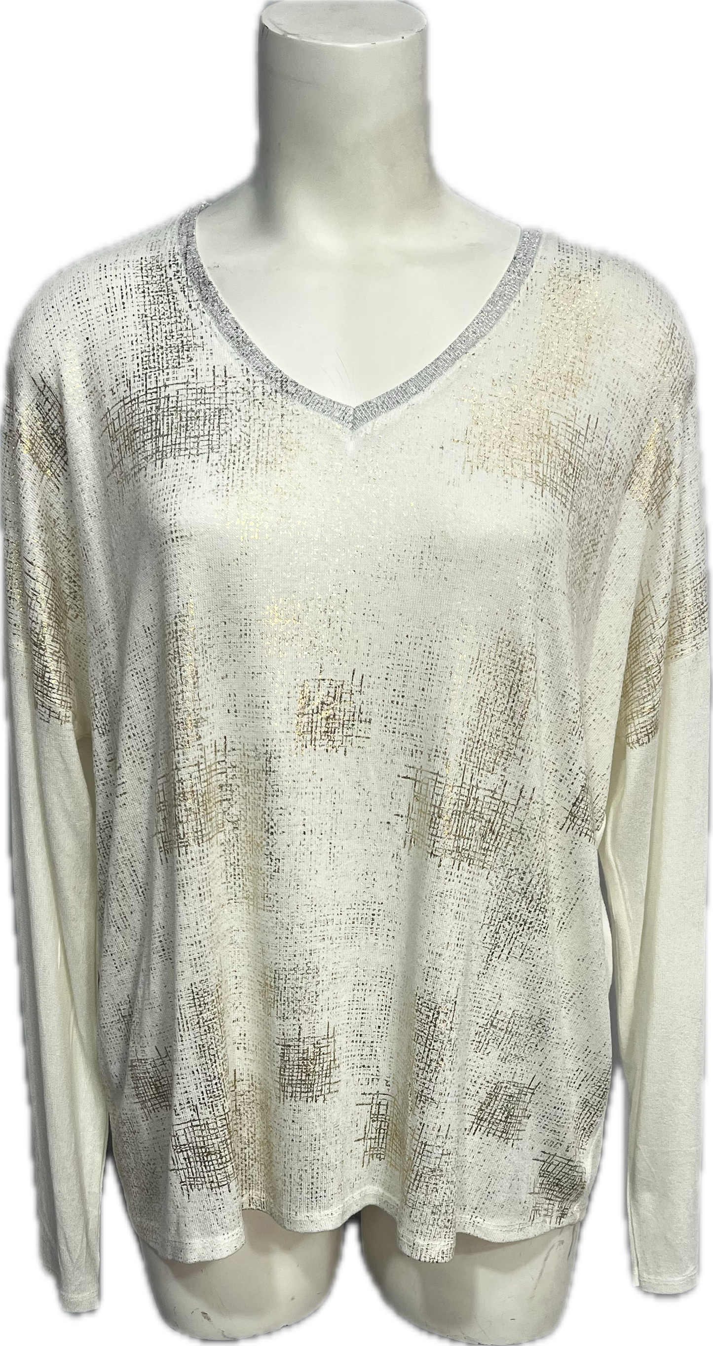 V-neck Gold Foil Top