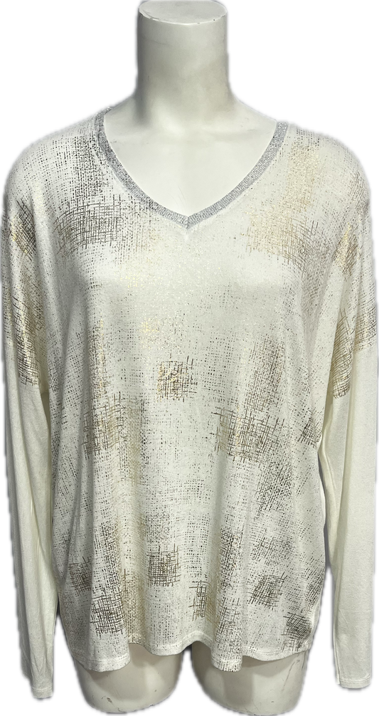 V-neck Gold Foil Top