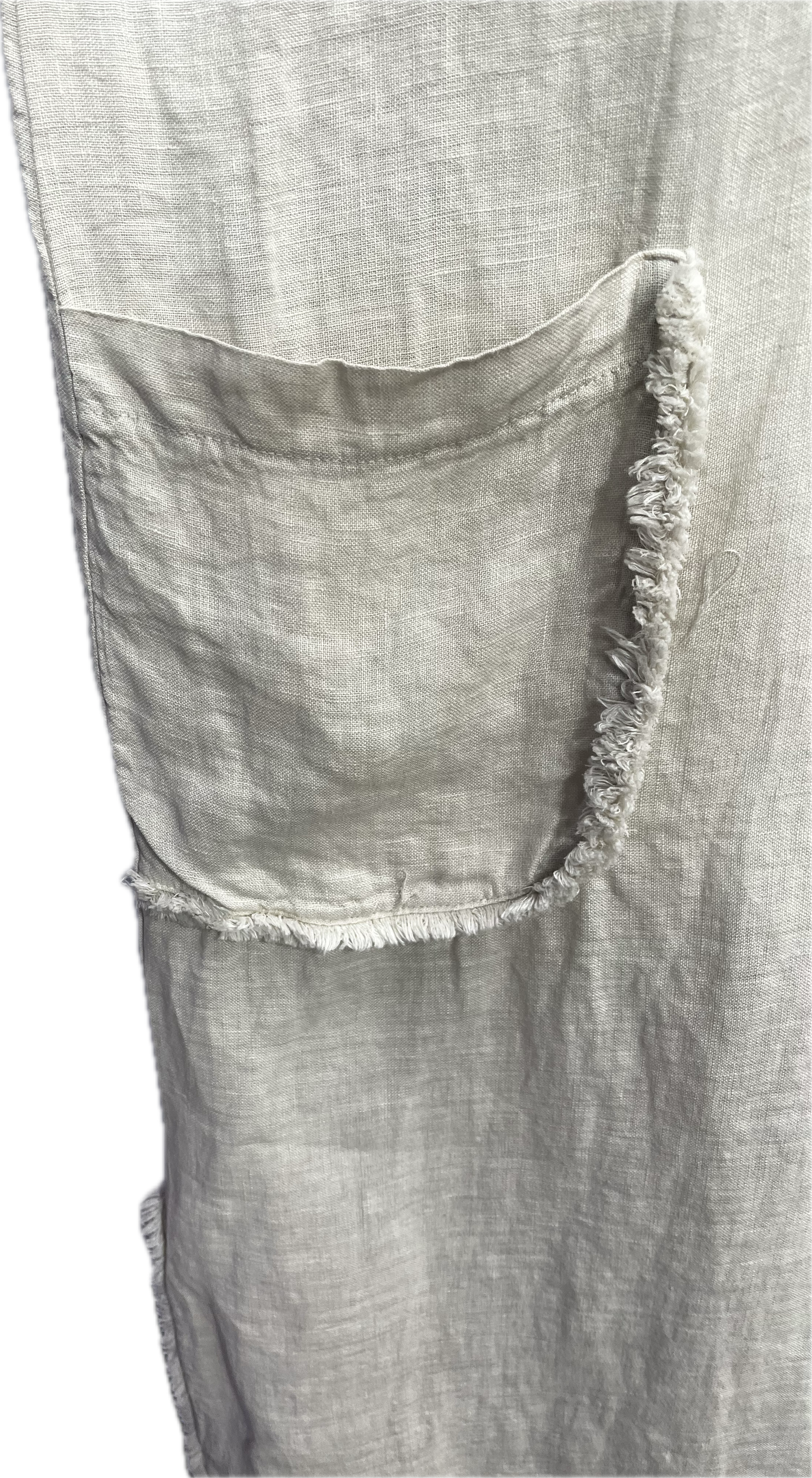 Linen Ruffled Dress with Pocket