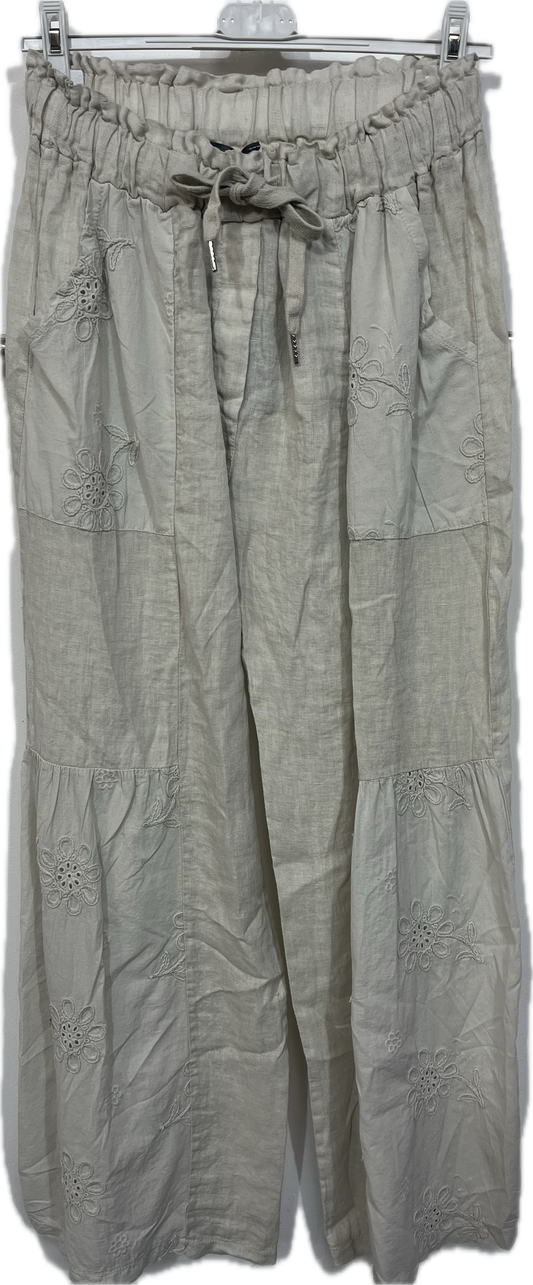 Floral Embroidered Pants