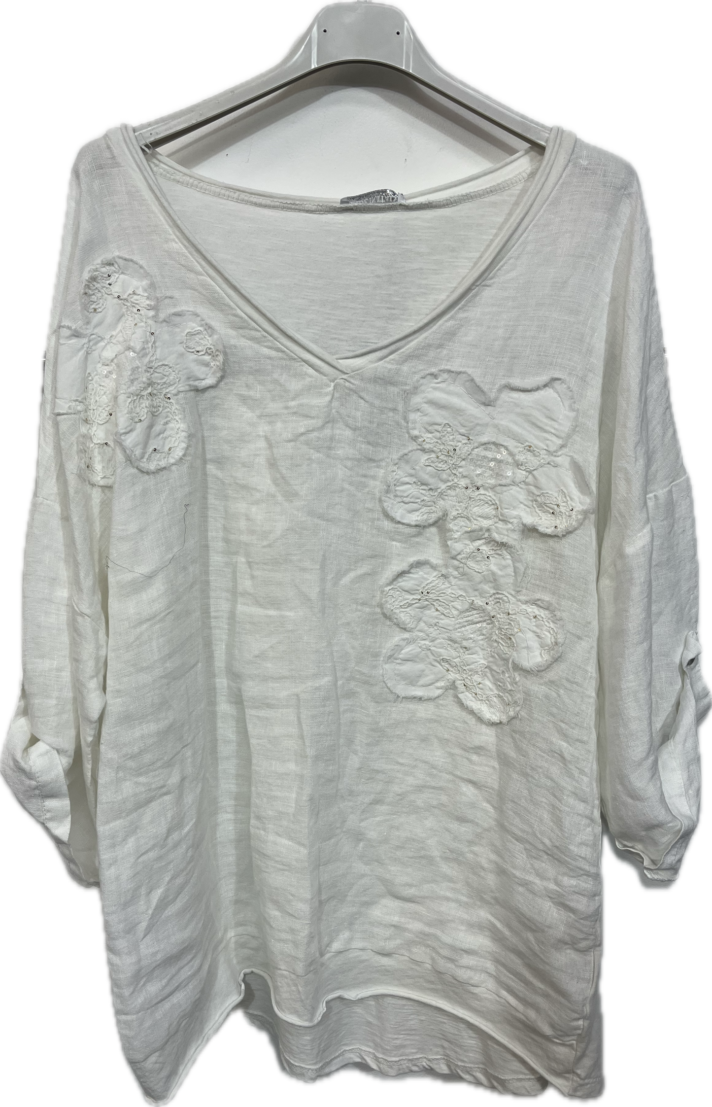 Floral Embroidered Sequin Top