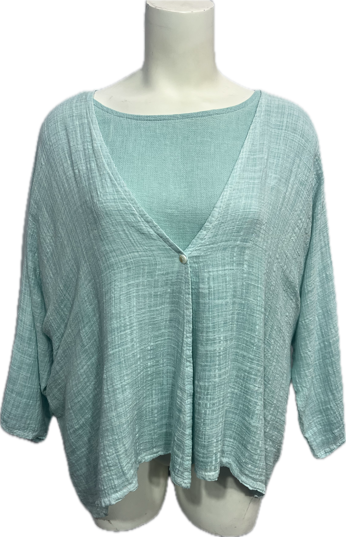 One Button Cotton Cardigan