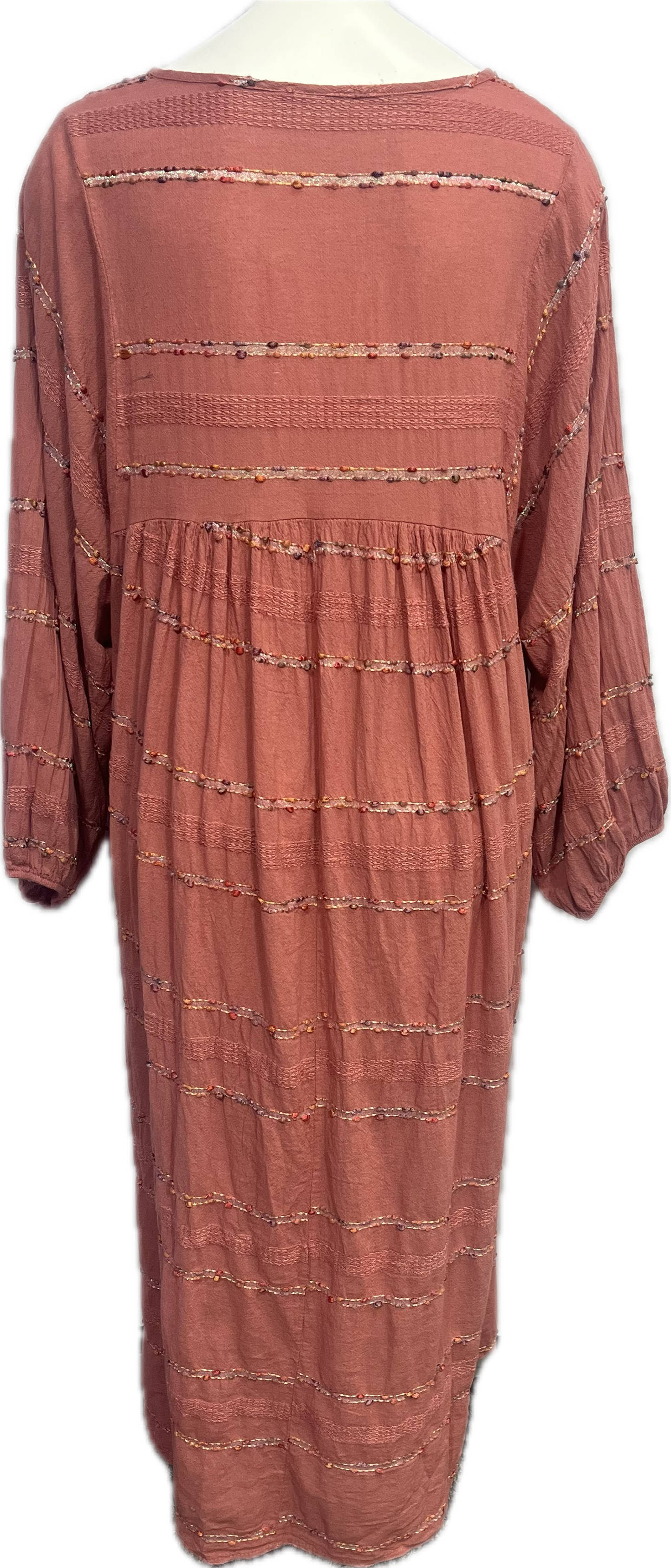 Long Cotton Embroidery Dress Sienna